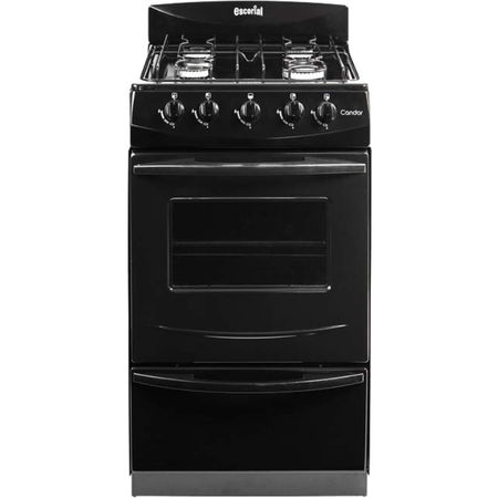 Cocina Gas Envasado Escorial Candor S2 4 Hornallas 51Cm Negro