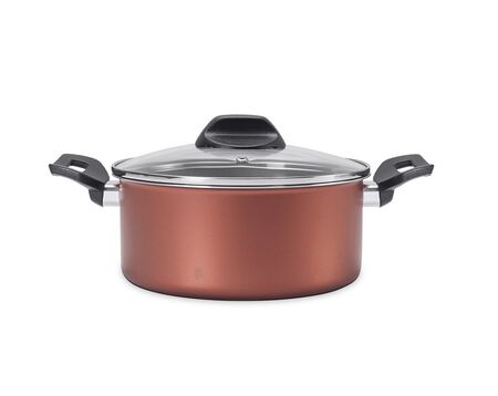 Cacerola cTapa de Vidrio Templado 4.5L 24 cm Cobre - Linea Clove Brinox 7111461
