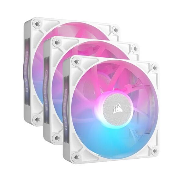 Fan Cooler Corsair iCUE LINK RX120 RGB 120mm White Pack x3 - Vista principal