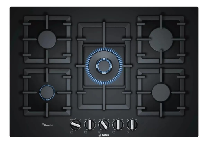 Anafe a gas Negro BOSCH 5 hornallas75 cm - Vista principal