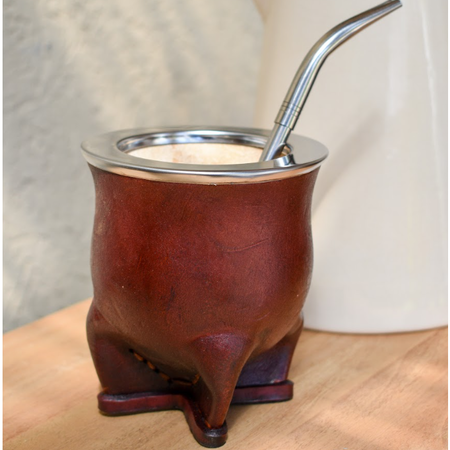 Set Bombilla + Mate Camionero Acero Borravino
