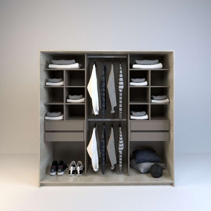 Vestidor 1,80m 4 Cajones Nevado Gris C. Tables - Vista principal