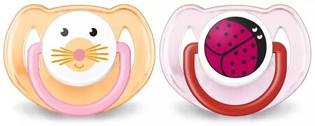 Chupetes Classic Avent Deco X2 Chupetes Animales 6-18M. Rosa Ave SCF18215