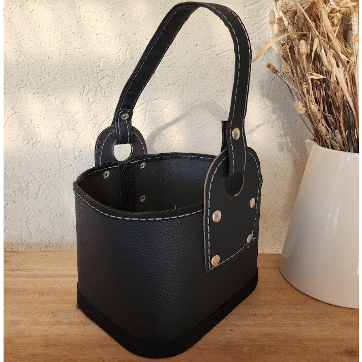 Canasta Eco Cuero Premium Negro - Vista principal