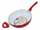 Wok Con Mango Y Tapa De Vidrio. D26 Cm Rojo Carol 47126 ROJ - Miniatura 1