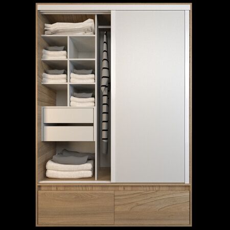 Placard Corredizo 1,50 2 Cajones 2 Zapateros Olmo F. Everest Tables