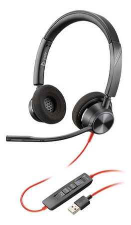 Auriculares USB-A Poly Blackwire 3320 con certificación de Microsoft Teams