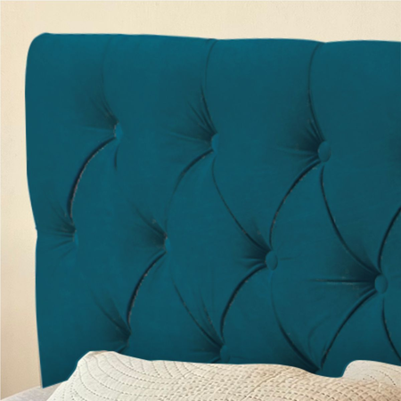 Respaldo de cama 1 1/2 Plazas 100x120 cm modelo capitone azul
