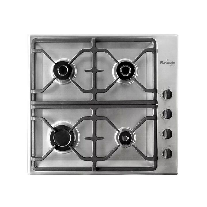 Anafe a gas Florencia 6748I Acero Inox Rejilla de fundición A++ - Vista principal