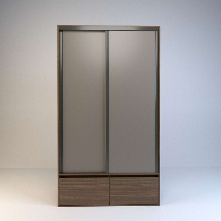 Placard Corredizo 1,20 2 Cajones 2 Zapateros Nogal L. Gris C. Tables - Vista principal