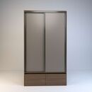 Placard Corredizo 1,20 2 Cajones 2 Zapateros Nogal L. Gris C. Tables - Miniatura 1