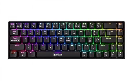 Teclado Raptor Fireclaw M68 Wireless Mecanico Retroiluminado Red