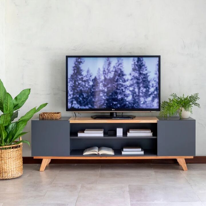 Mueble TV cpuertas Kali 1.50 Gris grafito TVKALI15M3EU - Vista principal