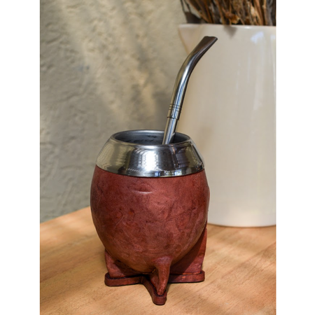 Set Bombilla + Mate Torpedo Acero Inoxidable Borravino