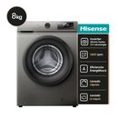 Lavarropas HISENSE WFQP8014T 8kg inverter 1400rpm gris - Miniatura 1