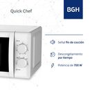 MICROONDAS BGH B120M20I - BLANCO 20 LTS, 700w, MECANICO (PIH049518) - Miniatura 3