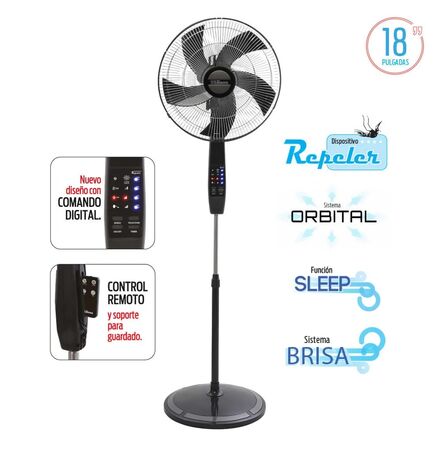 Ventilador Pie 18 - Parrilla CROMADA Liliana VPD18R