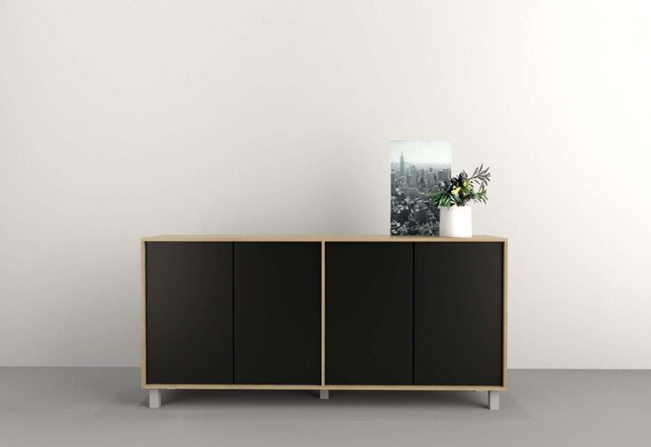 Bahiut 1,80 M 4 Puertas Olmo F.|negro M. Tables - Vista principal