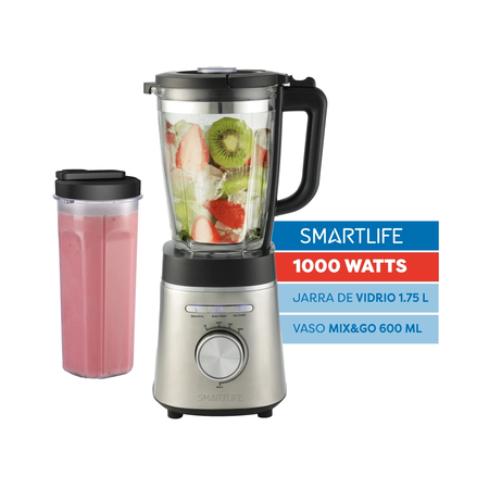 Licuadora Smartlife BL1402PN Jarra Vidrio Mix & Go 1000W