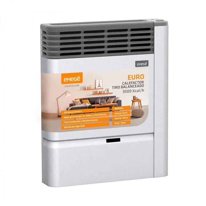 Calefactor Emege Euro 3500 KCAL TB Tiro Balanceado Multigas - Vista principal