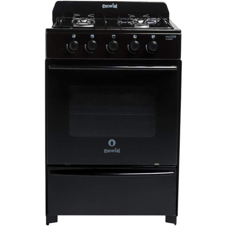 Cocina Gas Natural Escorial Master Classic 4 Hornallas 56Cm Negro