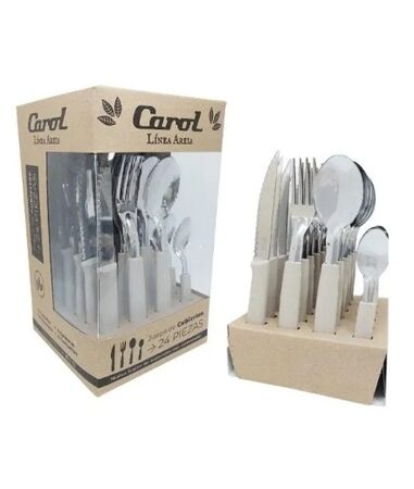 Juego De Cubiertos 24 Piezas Carol Areia Beige 31124-ARB
