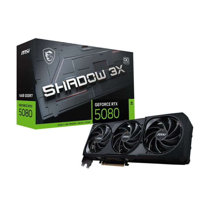 Placa de Video MSI 16GB RTX5080 Shadow 3X OC GDDR7 - Vista principal