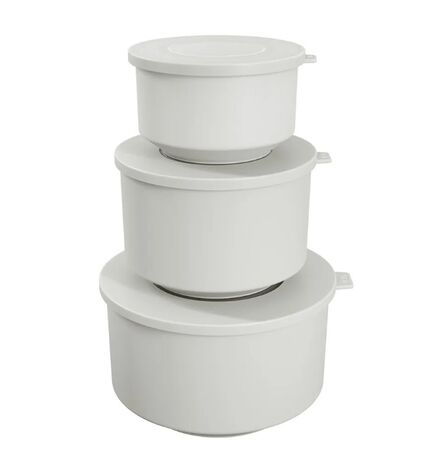 Set De contenedores Hermeticos 500Ml. 1L. 2L - Blanco Coza 992621007