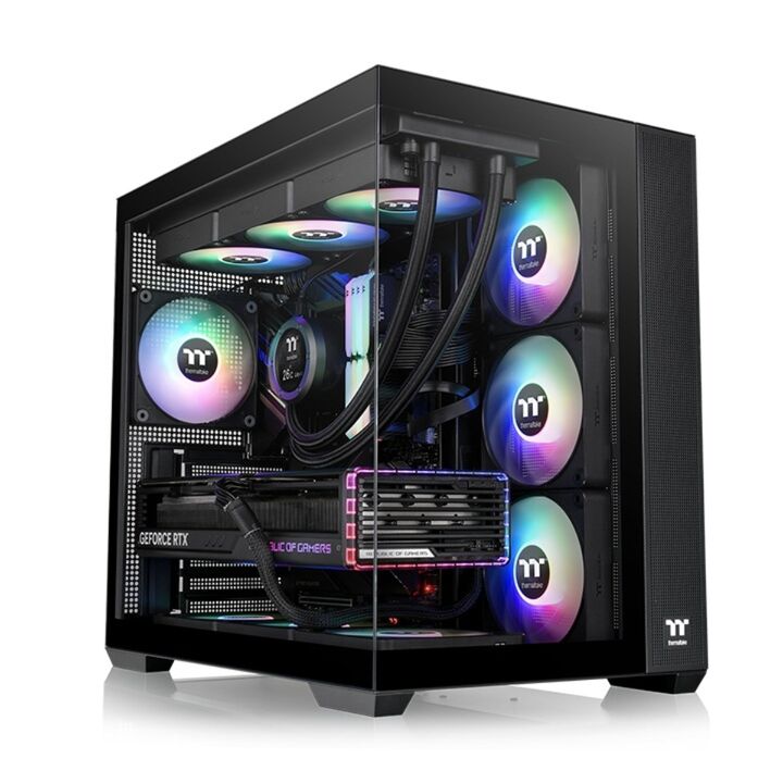 Gabinete TT View 380 Mid-Tower TG x2 Fan ARGB x4 Black - Vista principal