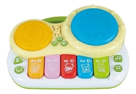 Juguete Organo Combinado Multifuncion Ingles-Espaol C Luces Y Sonido Poppi 6754