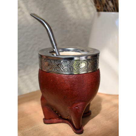 Set Bombilla + Mate Imperial Algarrobo Guarda Pampa