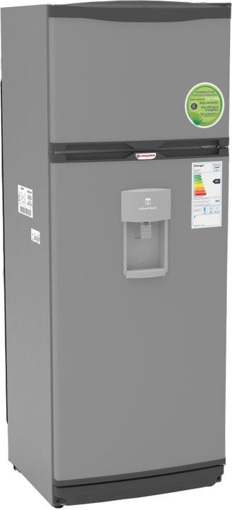 Heladera Con Freezer Conqueror 329 Litros Con Dispenser 2F-1600Pda Plata - Vista principal