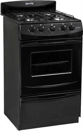 Cocina Escorial Gas Natural Candor S2 4 Hornallas 51Cm Negro