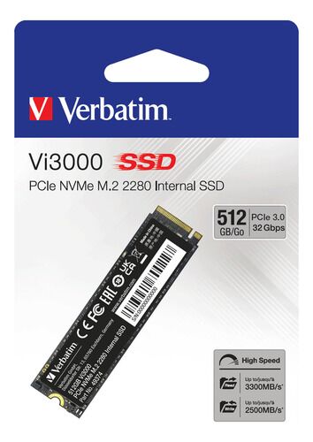 Disco Ssd M.2 Gen3 Verbatim Vi3000 512gb Pcie Nvme 49374 - Vista principal