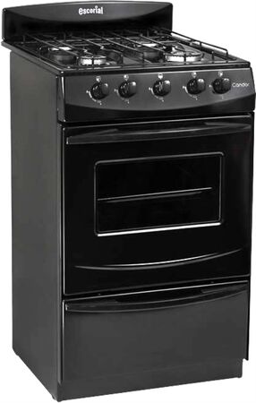 Cocina Escorial Gas Envasado Candor S2 4 Hornallas 51Cm Negro