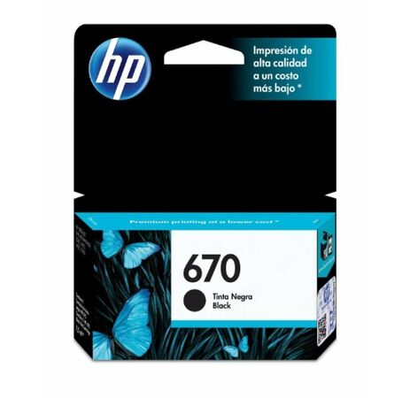 Cartucho HP 670 BLACK INK CARTRIDGE CZ113AL