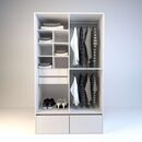 Placard de Abrir 1,2m 4 Puertas 2 Cajones 2 Zapateros Nogal L. Gris C. Tables - Miniatura 2