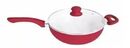 Wok Con Mango Y Tapa De Vidrio. D26 Cm Rojo Carol 47126 ROJ - Miniatura 3