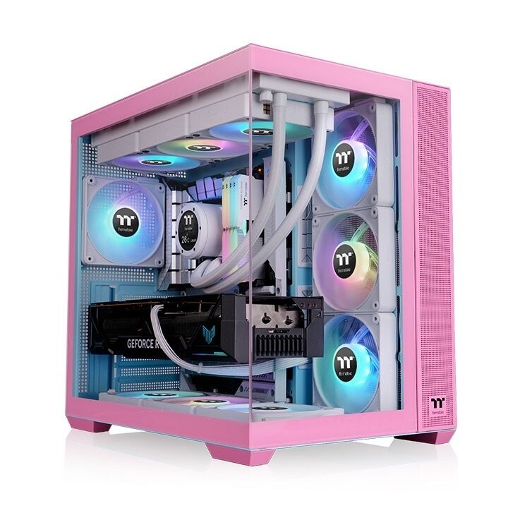 Gabinete TT View 380 Mid-Tower TG x2 Fan ARGB x4 Bubble Pink - Vista principal
