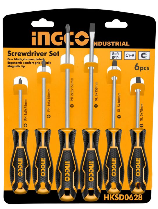 Set Destornilladores Industrial 6Pcs Ingco - HKSD0628 - Vista principal