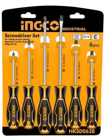 Set Destornilladores Industrial 6Pcs Ingco - HKSD0628