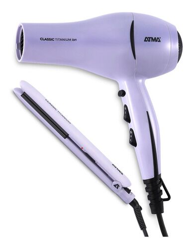 Combo Secador Y Planchita Atma Misty Lilac CK4020P - Vista principal