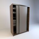 Placard Corredizo 1,20 2 Cajones Nogal L. Gris C. Tables - Miniatura 3