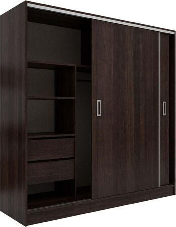 Placard Muebles Orlandi 1 Cuerpo Linea Suave 3150 182Cm 2P 2C Wengue