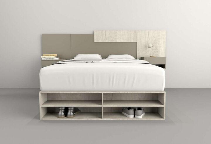 Box 1,40m 4 Cajones Nevado Gris C. Tables - Vista principal