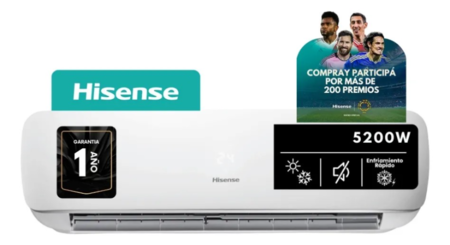Aire Acondicionado HISENSE 5200W ON OFF Frio Calor