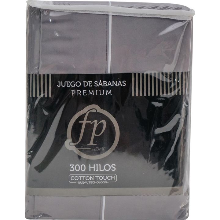 Juego De Sabanas Premium Fp Home 1 Plaza y Media Gris - Vista principal
