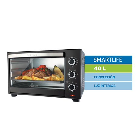 Horno Electrico Smartlife TO0040PN Conveccion 40L 1600W 