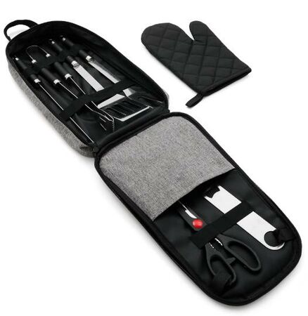 SET BBQ FUEGO ZECAT - UTENSILIOS PARA ASADOS (5274)