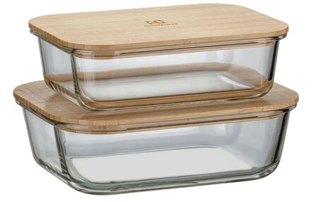 FUENTES DE VIDRIO CON TAPA DE BAMBU ELECTROLUX. CONTENEDORES. (930000059)